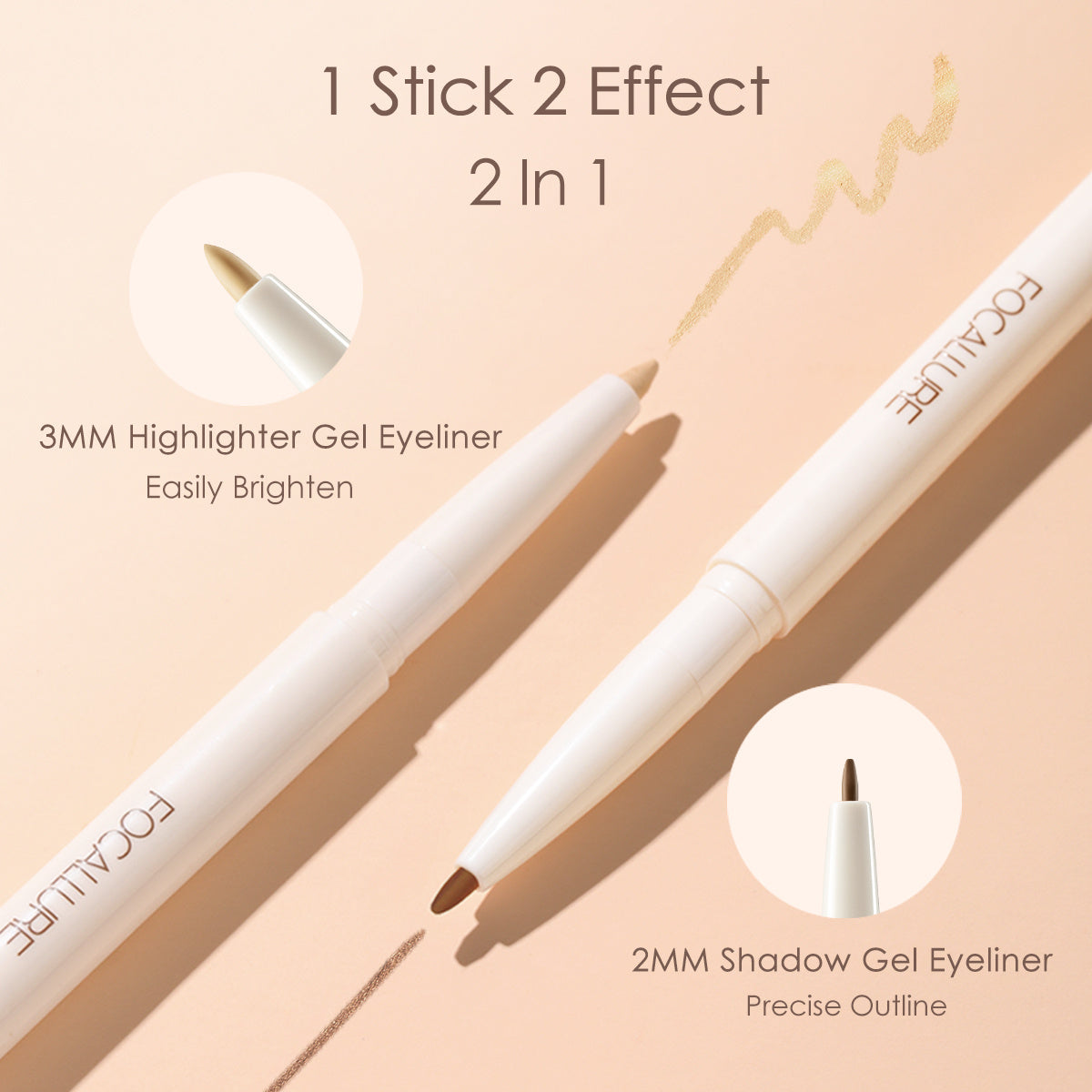 Dotting Double-headed Silkworm Pen To Outline Eyeliner